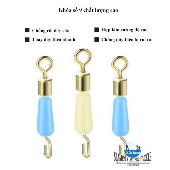 Gói khóa số 9 (5 cái) có hạt chống tuột dây câu câu đài