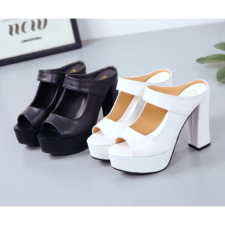 giầy cao gót 11cm, hở mũi, đế trụ dày chắc chắn, mặc áo dài, váy cưới - SPG02