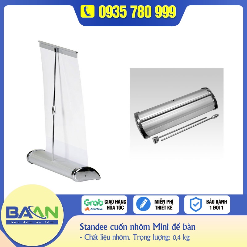 Standee giá cuốn mini để bàn khổ A3