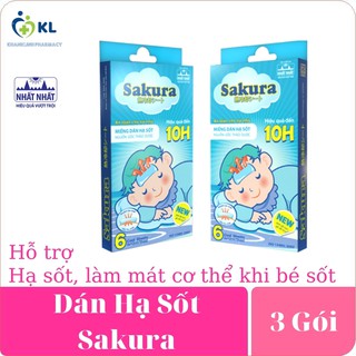 Dán Hạ Sốt Sakura-Giúp hạ nhiệt, hạ sốt, giảm đau, say nắng theo cơ chế hấp thụ nhiệt từ cơ thể khuyếch tán ra ngoài.