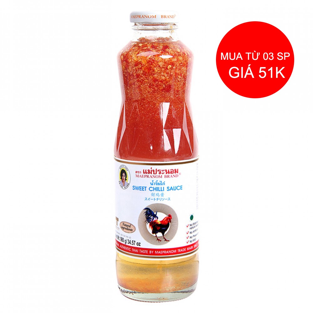 🔥[MUA 06 CHAI GIÁ 52K]🔥 SỐT CHUA NGỌT THÁI LAN - CHAI THỦY TINH 980G