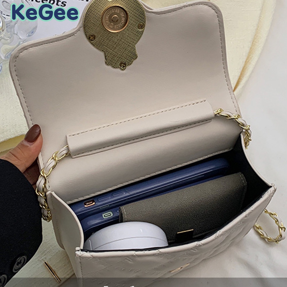 Túi Đeo Chéo Da PU Dây Xích Cao Cấp Thiết Kế Mới Cho Nữ