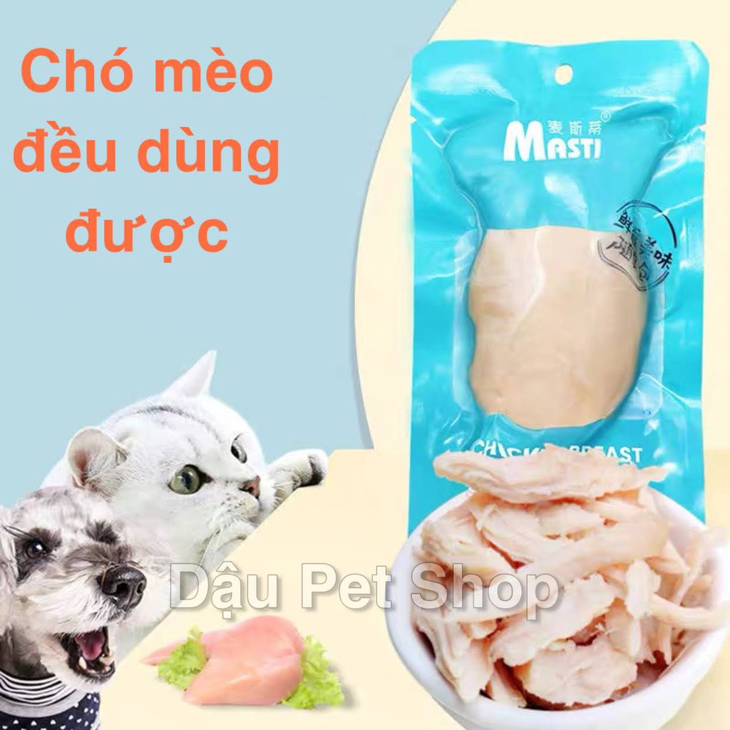 Ức gà hấp Masti ăn liền cho chó mèo 40G