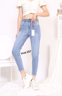 [GIÁ_SỐC] quần jean nữ vnxk - chất xịn, gân túi ngang dáng boyfriend dài 9 tấc chất co dãn thoải mái