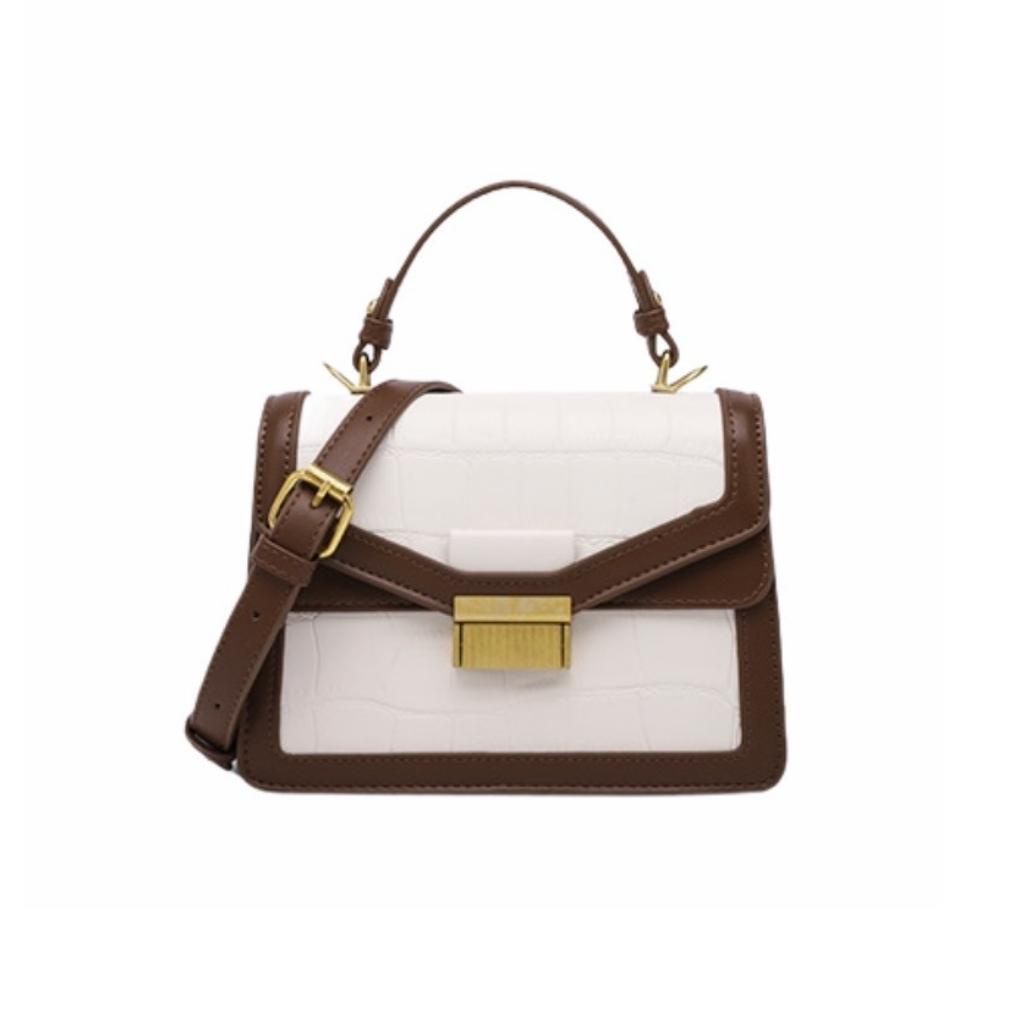 Túi xách nữ, túi xách nữ đẹp , túi đeo chéo nữ đi chơi quai xách da sần khoá vàng - TXN012