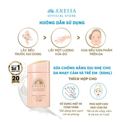 (Hàng Mới Về) Kem Chống Nắng Tinh Chất Sữa Chống Nắng Spf 50 Pa + + + 60ml Nhập Khẩu Từ Nhật Bản