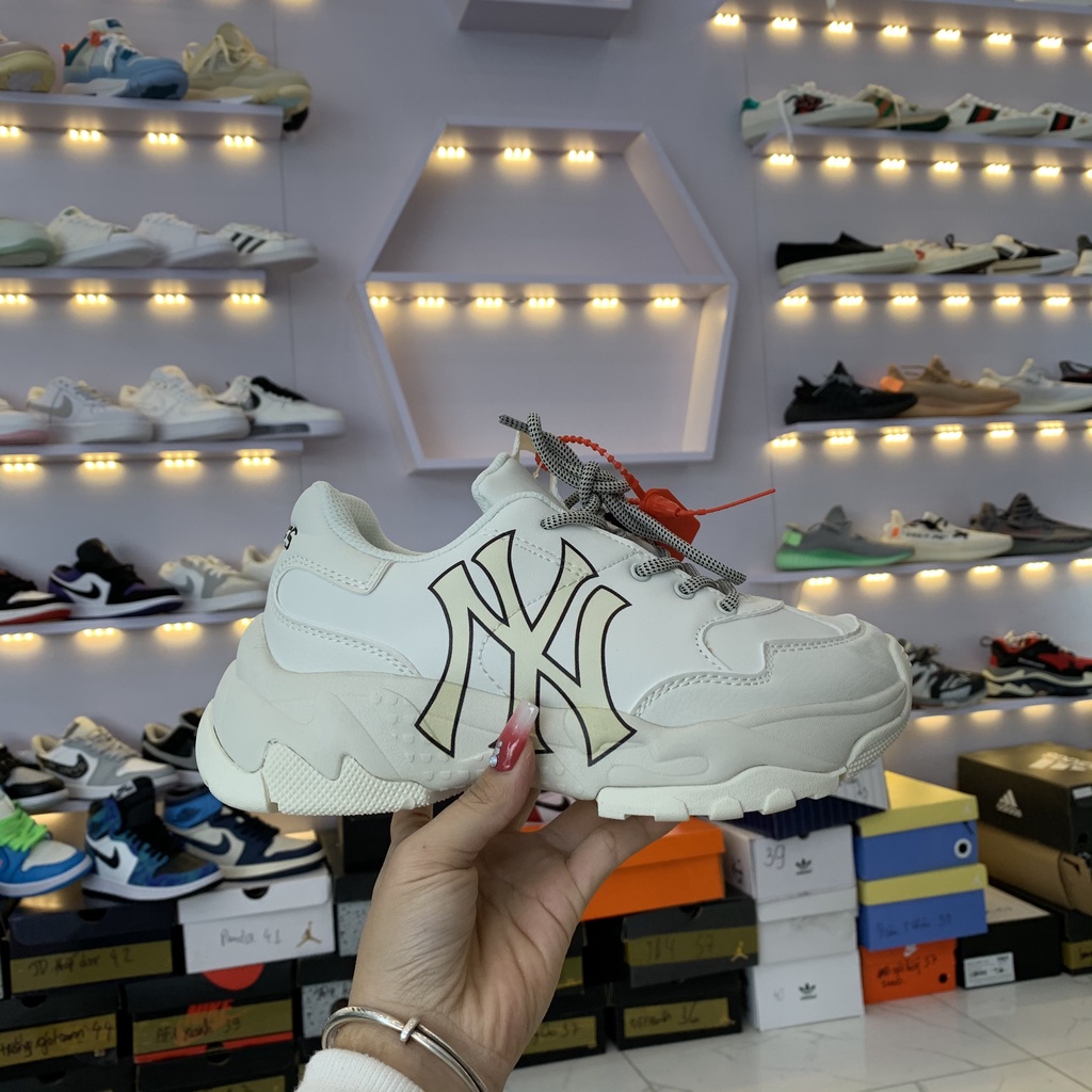 Giày thể thao Sneaker Mờ lờ bê NY chữ vàng đế 5cm