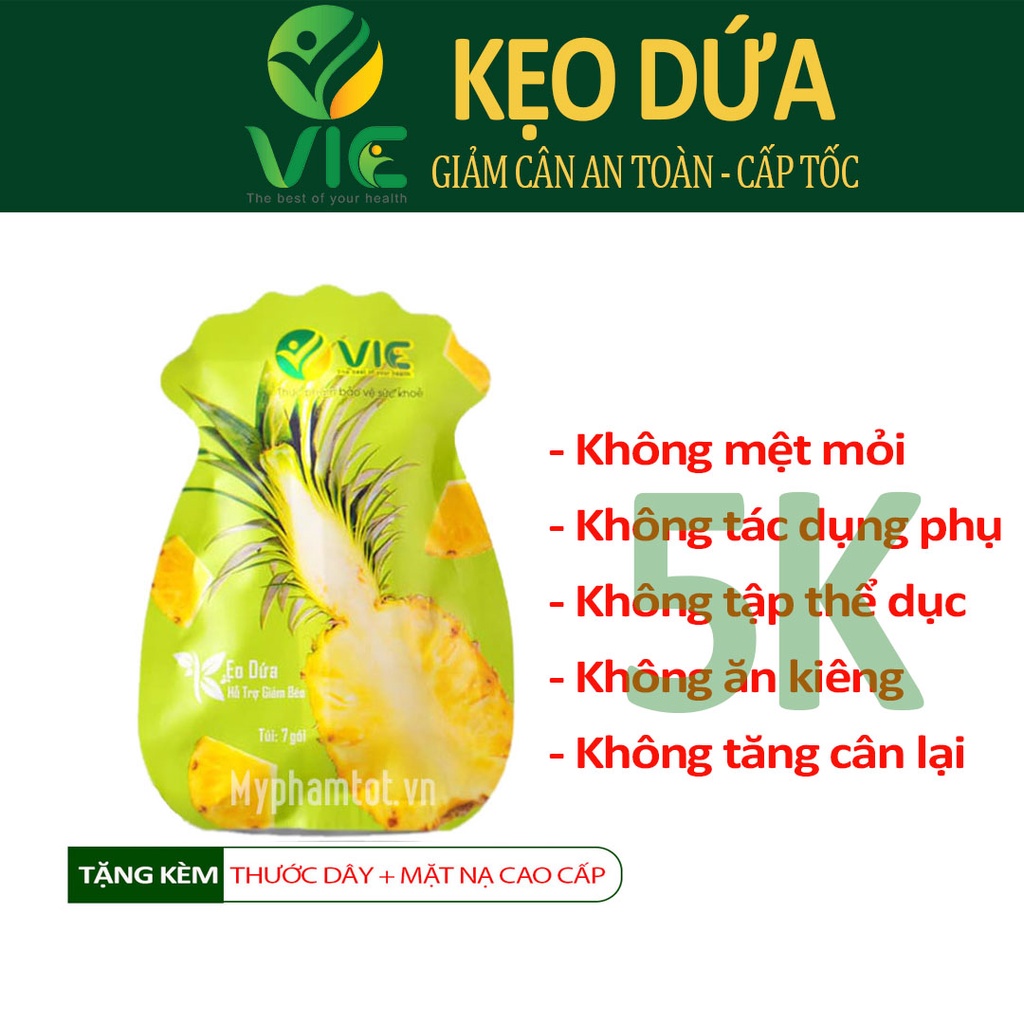 Kẹo dứa giảm cân túi 7 viên chính hãng