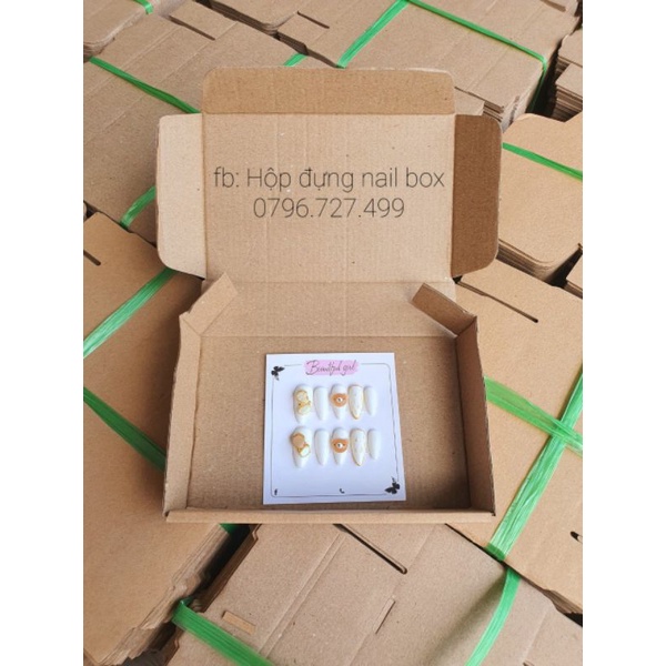 Hộp gói hàng,hộp gói móng úp,hộp gói nail box ,hộp giấy gài