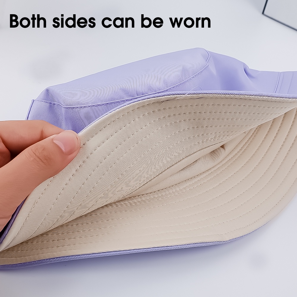 Nón Tai Bèo Chống Nắng Màu Trơn Hai Mặt Phong Cách Nhật Bản Đơn Giản Thoáng Khí Thời Trang Mùa Hè Cho Nam Và Nữ