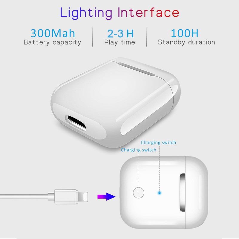 Tai nghe bluetooth I12 5.0, Bản chất lượng cao cảm biến vân tay-PKCNTNI12
