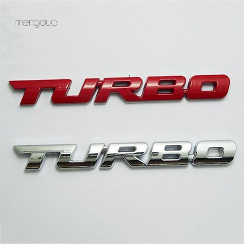 Miếng dán logo TURBO chất liệu kim loại dành cho xe hơi