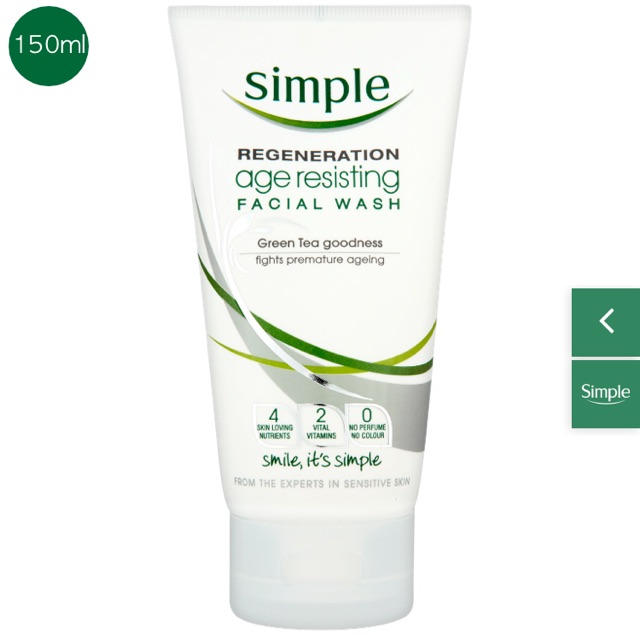 Sữa rửa mặt chống lão hoá simple
