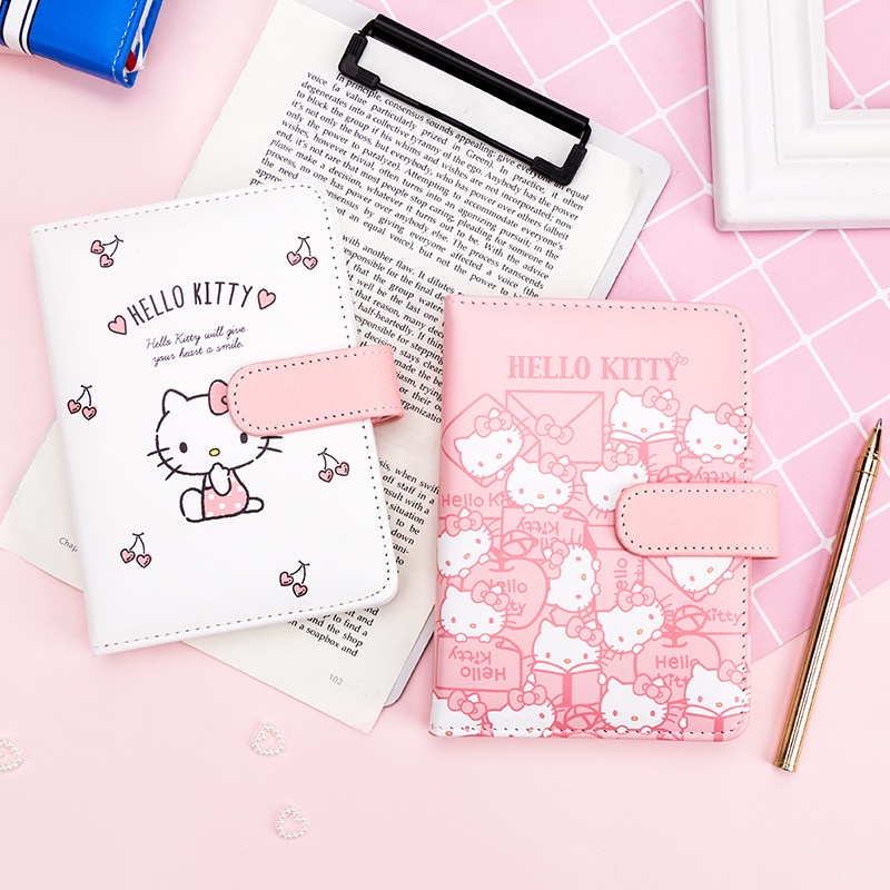 Sổ Tay Dễ Thương Notepad Hello Kitty Da PU Notebook A6 Notebook Sáng Tạo Văn Phòng Phẩm Cô Gái Tươi Nhật Ký Hoạt Hình Du Lịch Notepad Di Động