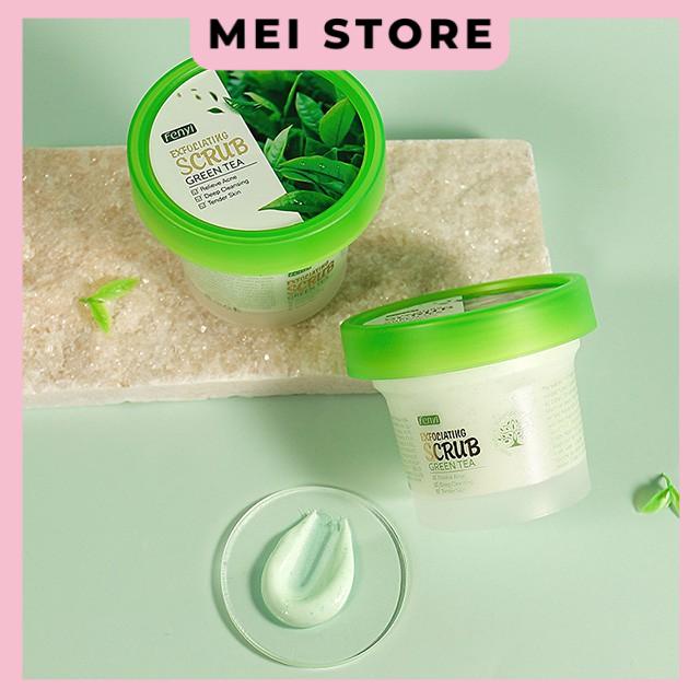 Tẩy Tế Bào Chết Trà Xanh Fenyi Exfoliating Scrub Green Tea Chiết Xuất Trà Xanh Giảm Mụn 100g