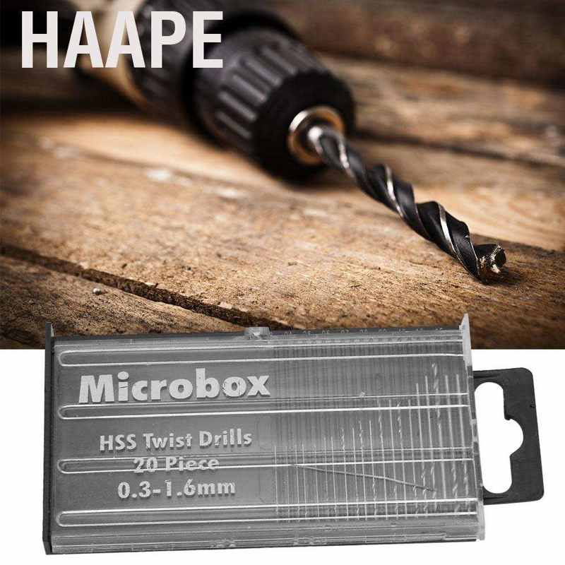Hộp 20 mũi khoan mini Haape 0.3-1.6mm Hss