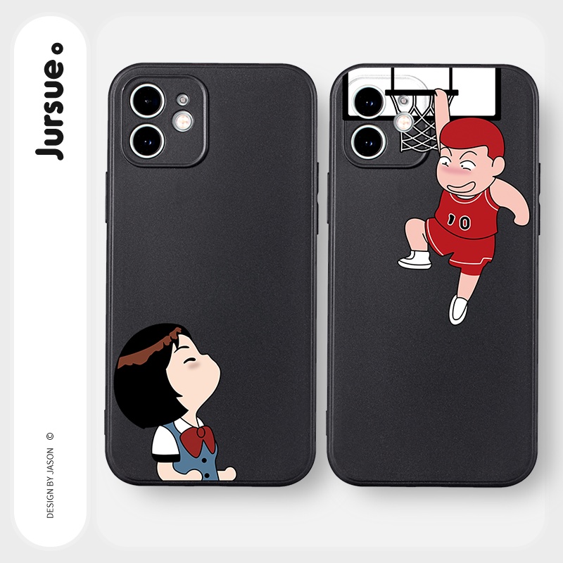 Ốp lưng JURSUE mềm hoạt hình cặp đôi dễ thương đẹp cho iPhone 13 12 11 Pro Max SE 2020 X XR XS ip 8 7 6 6S Plus kute Y36