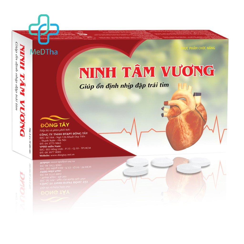 Ninh Tâm Vương - Hỗ trợ Ổn định nhịp tim, Giảm Hồi Hộp, Khó Thở, Phòng ngừa Suy tim do Loạn Nhịp (Hộp 30v) [Chính hãng]