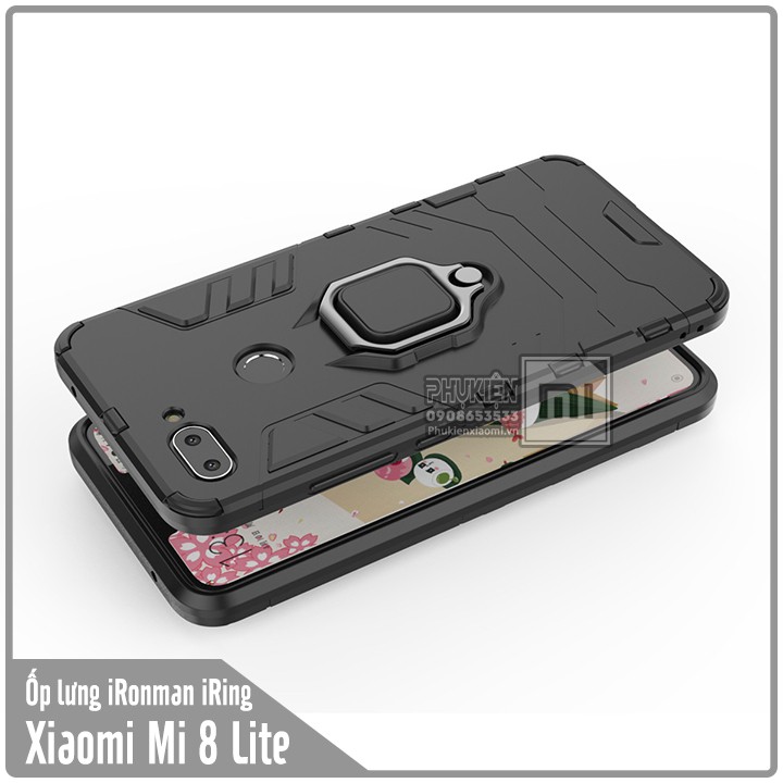 FREESHIP ĐƠN 99K_Ốp lưng Xiaomi Mi 8 Lite iRON - MAN IRING Nhựa PC cứng viền dẻo chống sốc
