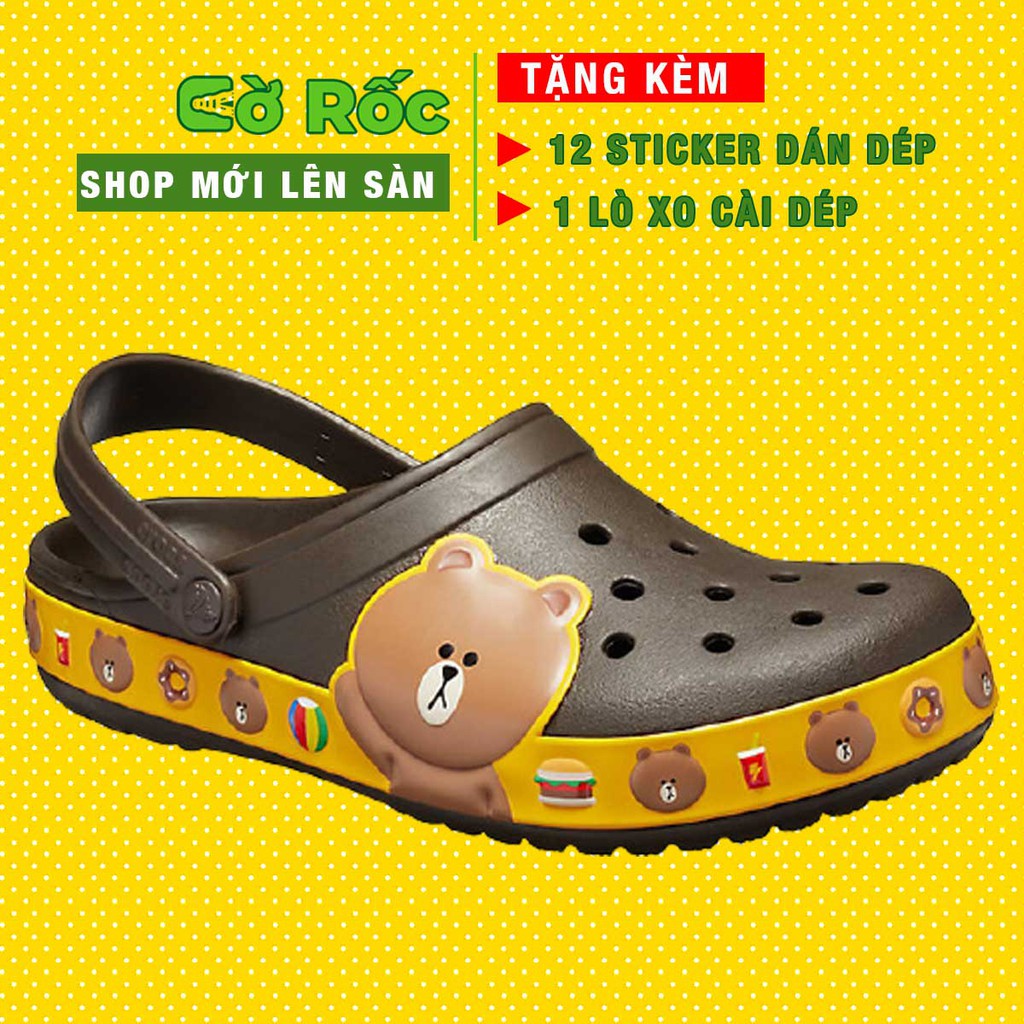 Dép sục cross cho bé trai và bé gái gấu brown màu nâu từ 2 tuổi đến 14 tuổi
