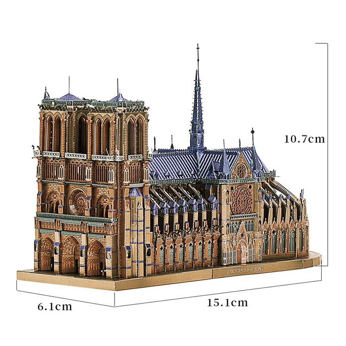 Mô hình lắp ghép kim loại 3d Nhà thờ Đức Bà Paris-cỡ lớn   + tặng kèm 1 mẫu mô hình 60k
