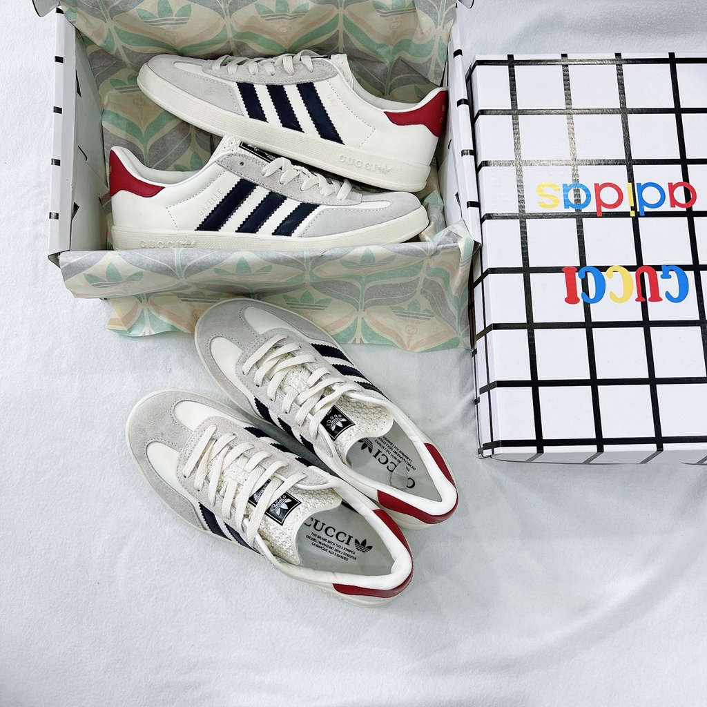 Giày Thể Thao Nam Ngô Thắng GC x AD Originals Gazelle Kem Đen Đỏ