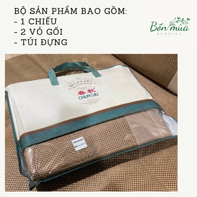 Bộ Chiếu Mây Điều Hoà CHUNQIU [SIÊU MÁT] dùng bốn mùa thay ga, có chun góc, giặt máy được - hàng nhập khẩu