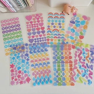 Sticker confetti dây ruy băng nhũ trang trí top loaders ST017