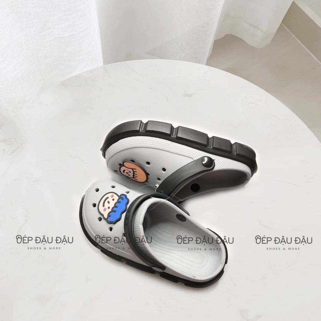 Dép Cross Sticker Boy &amp; Girl ⚡️SIÊU HOT⚡️  Dễ Thương Siêu Nhẹ Đế Chống Trơn Trượt