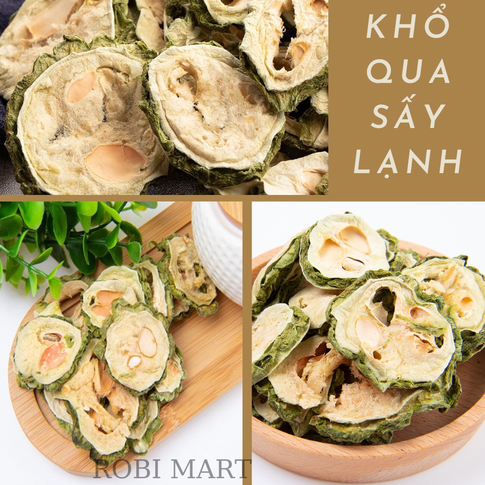 Khổ qua thái lát sấy lạnh Robimart gói 250gr - Thanh nhiệt giải độc hàng chính hãng