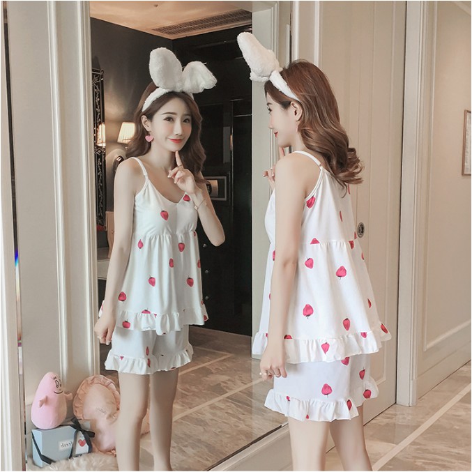 [Mã WA1606 giảm 15% đơn 99k] Bộ ngủ hai dây giá rẻ 🔥FREESHIP🔥 Bộ Ngủ 2 Dây Quả Dâu Túi Zíp | BigBuy360 - bigbuy360.vn