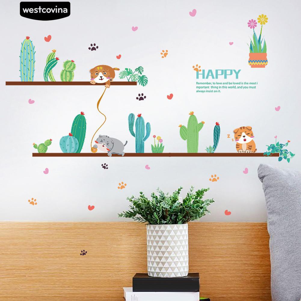 Sticker dán tường hình cây xương rồng