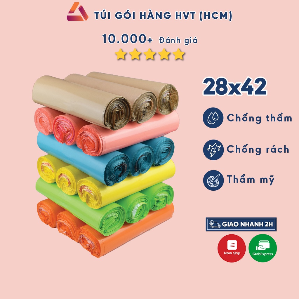 Túi gói hàng niêm phong NHUAHVT size 28*42 cm cuộn 100 cái có mép dính siêu tiện lợi