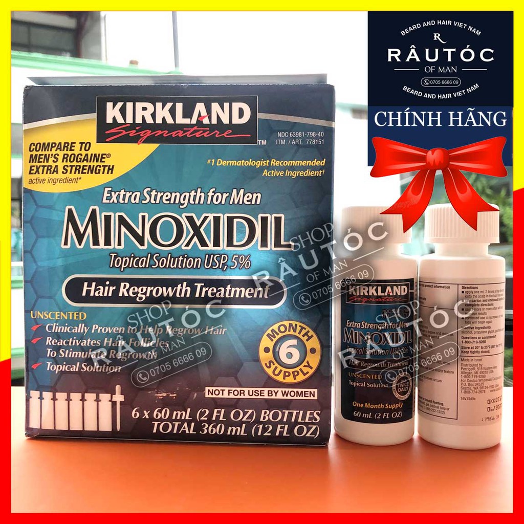 Thuốc mọc râu Minoxidil 5% hộp 6 lọ dạng lỏng