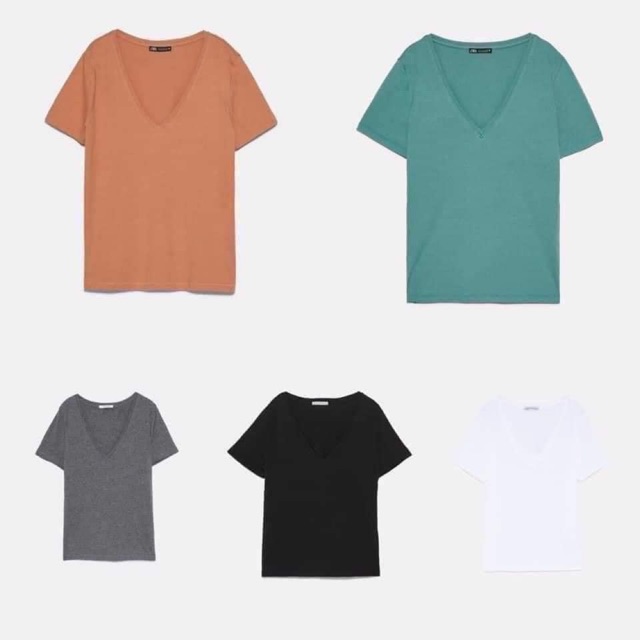 T-shirt cổ chữ V. Đơn giản dễ mix lắm Chất vải thoáng mát. Hàng hịn giá lại rẻ Đủ Sz