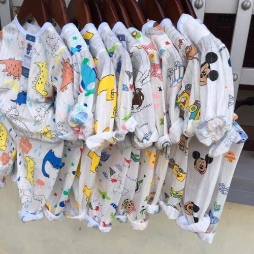 Bộ cotton Giấy Dài tay cho bé trai và bé gái 3-15kg