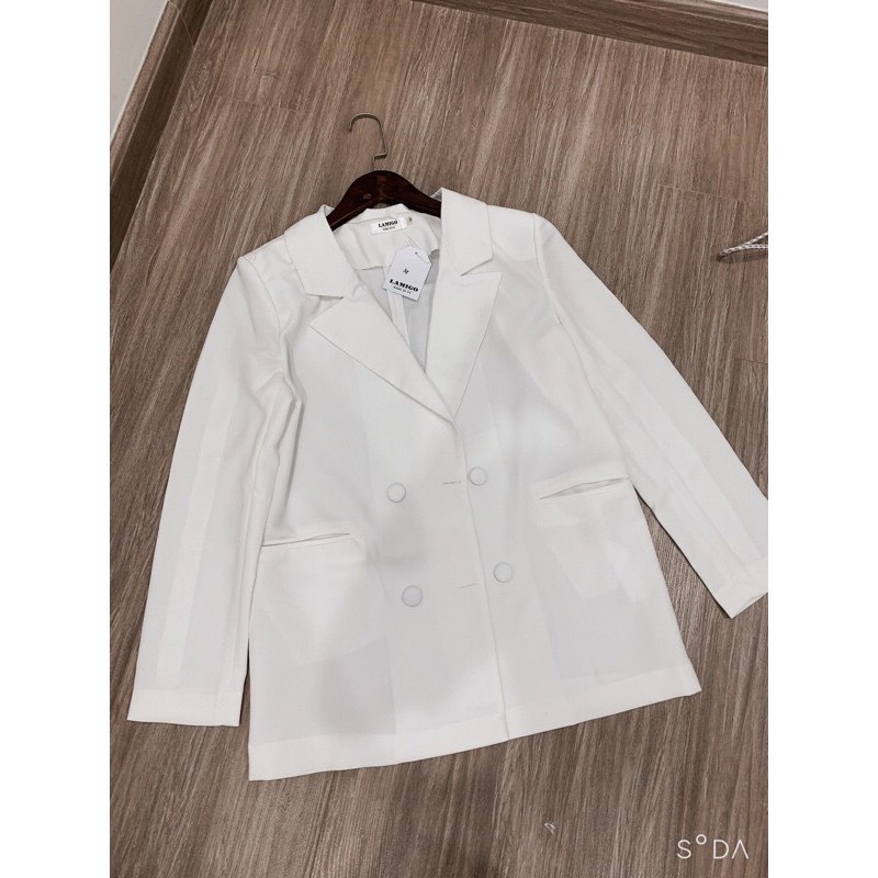 Áo blazer nữ, áo vest nữ dáng suông dài tay khuy bọc 2 màu cực xinh | BigBuy360 - bigbuy360.vn