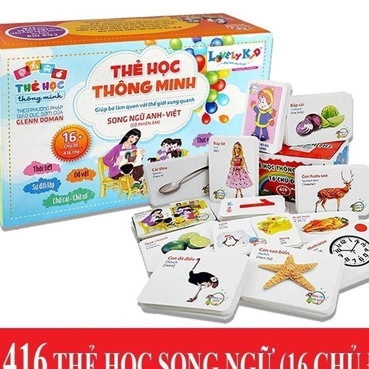 Bộ 416 thẻ học song ngữ - 16 chủ đề
