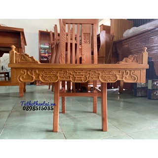 Bàn thờ treo tường Triện ngang 80cm mẫu mới - Gỗ Gõ Đỏ