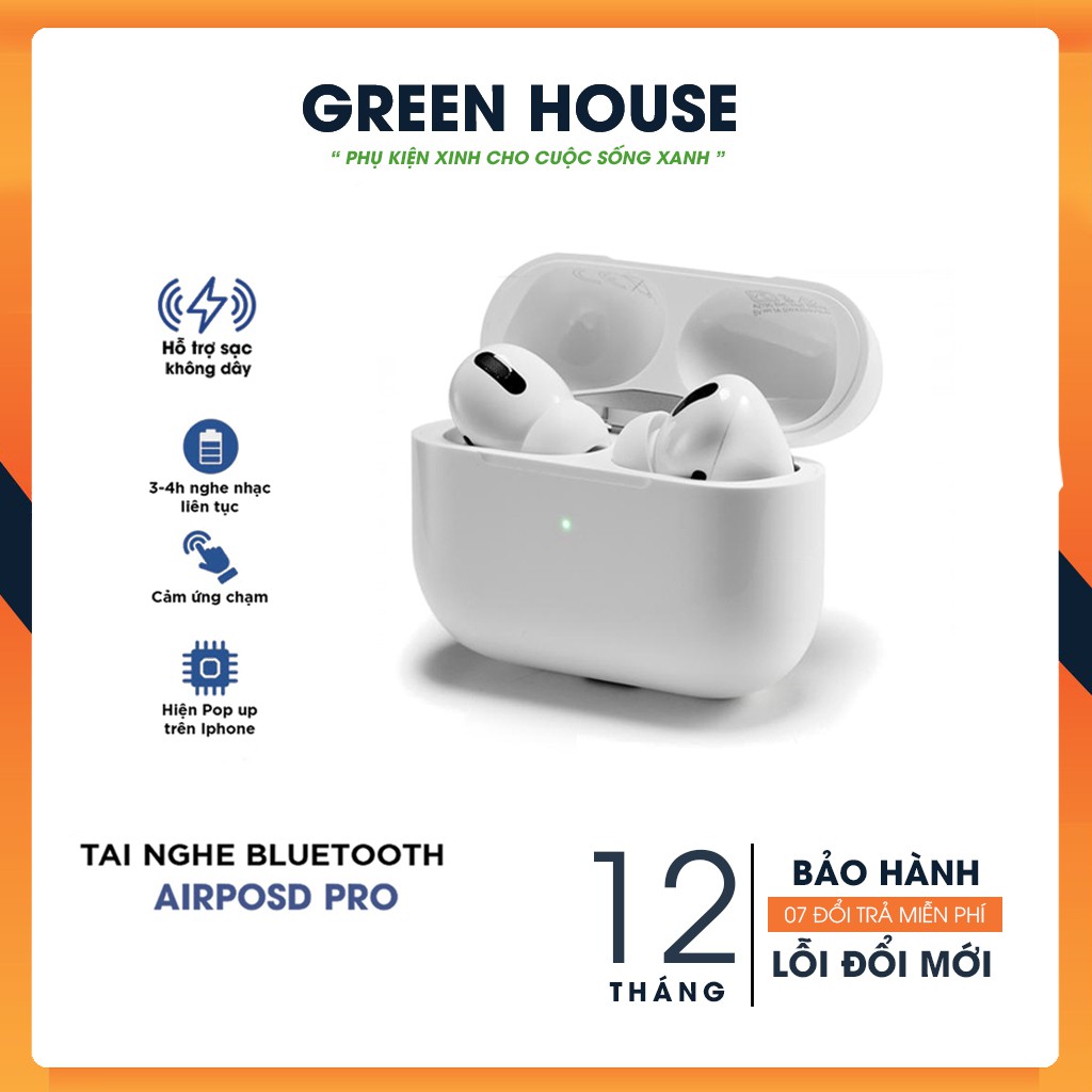 [ BH 1 Đổi 1 ] Tai Nghe Bluetooth AirPods TWS Pro | BH 3 Tháng | Tặng kèm case | Chip louda 1536u bản Best