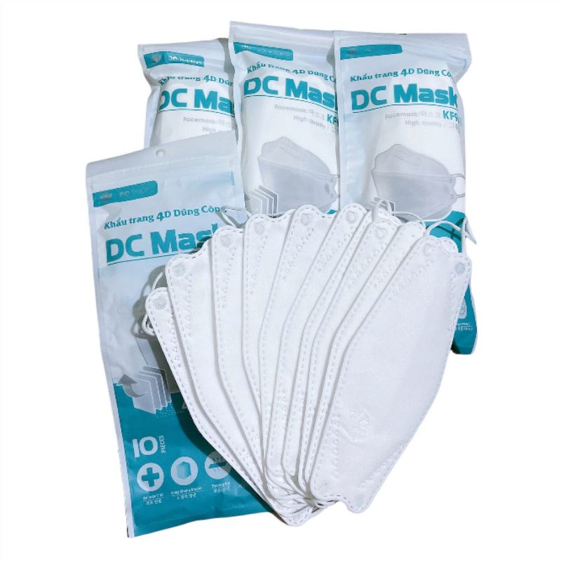 (Combo 50-300 Cái) Khẩu Trang DC Mask, HD KF94 Kháng Khuẩn Kiểu Hàn Quốc Màu Đen, Trắng, Xám, Hồng, Xanh