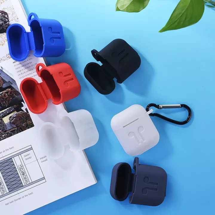 Túi đựng tai nghe Airpods kèm móc khóa, có khe cắm sạc