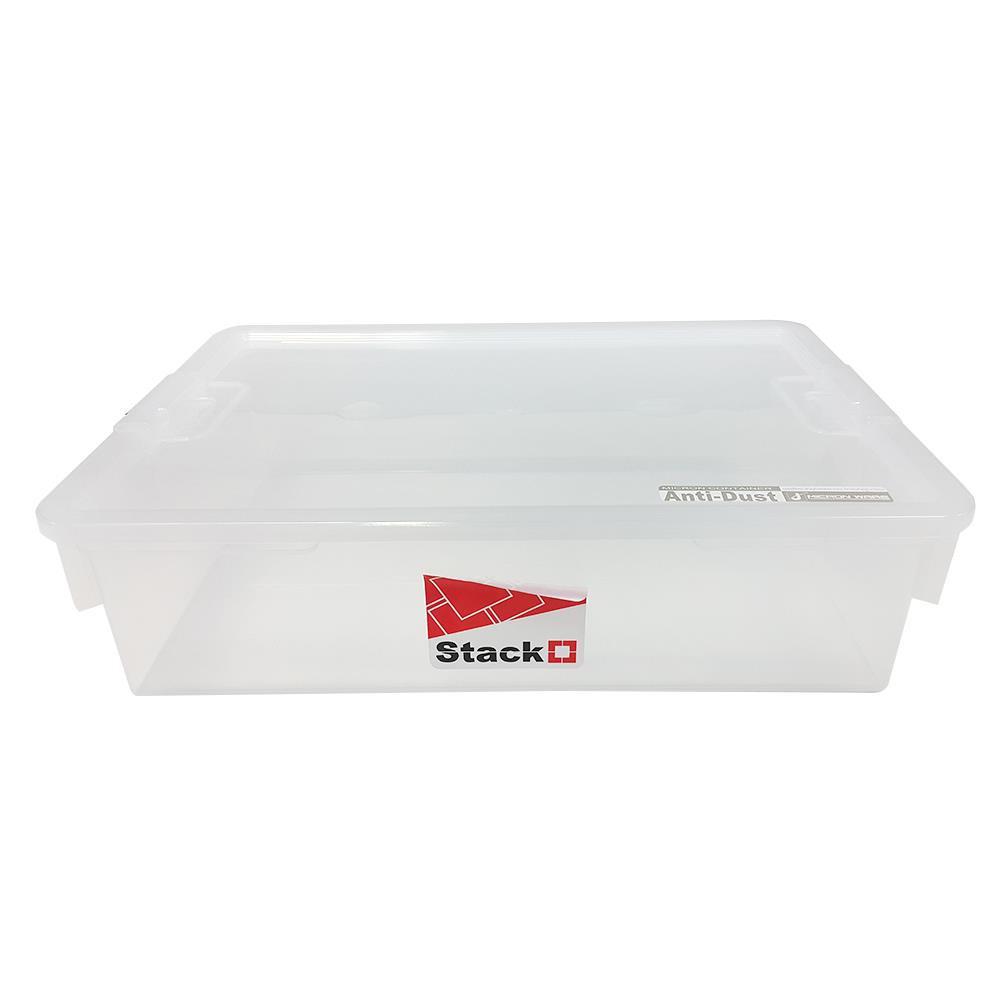 HomeBase by HomePro Thailand STACKO thùng nhựa đựng đồ có nắp có bánh xe Thái Lan 16L W50xD35xH12.5Cm Trắng