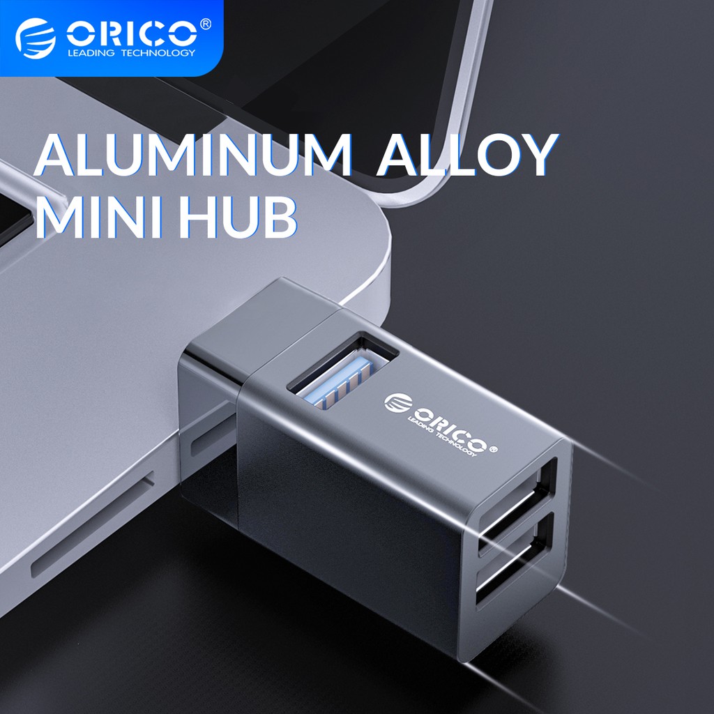 Đầu chia USB 3.0 ORICO 3 trong 1 bằng hợp kim nhôm cho laptop MINI-U32L