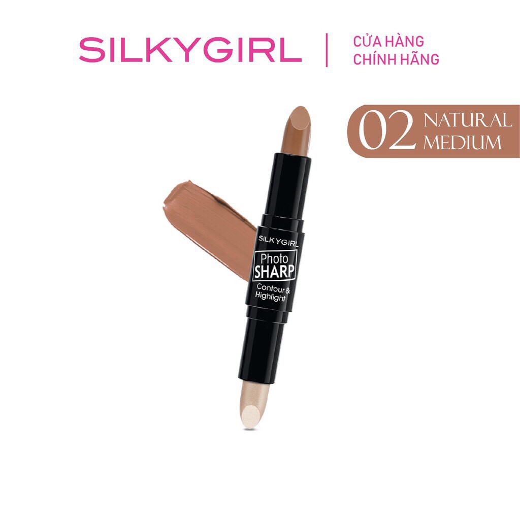 Silky Girl Tạo Khối Hai Đầu Dạng Thỏi Silkygirl Photosharp Contour &amp; Highlight 8g