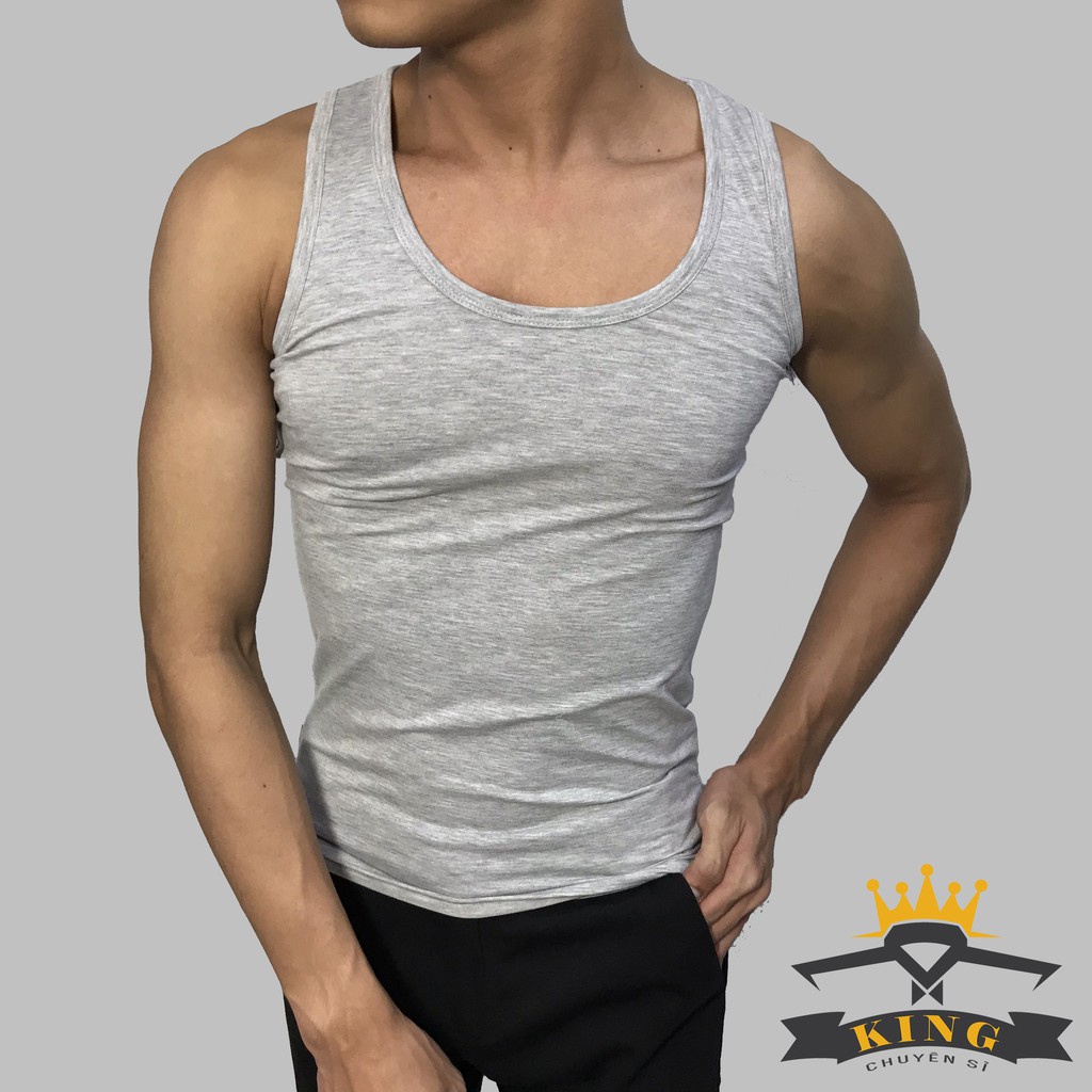 Áo ba lỗ nam KING 3 lỗ sát nách dáng body tập gym (U05)