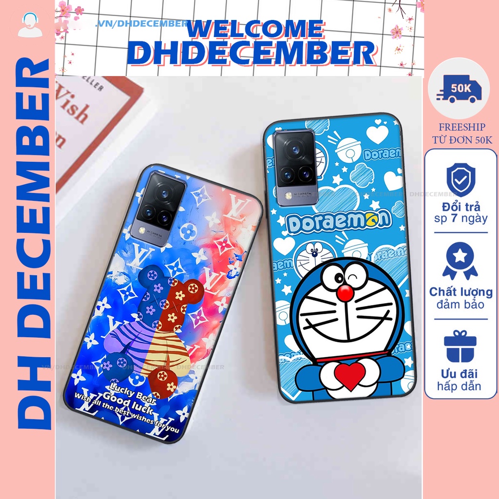 Ốp lưng Vivo V21 5G in hình gấu K@ws, gấu nâu, dor@emon RẺ- ĐẸP- BỀN