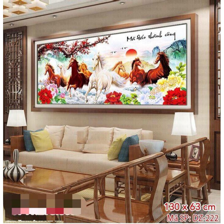 Tranh đính đá Bát mã truy phong