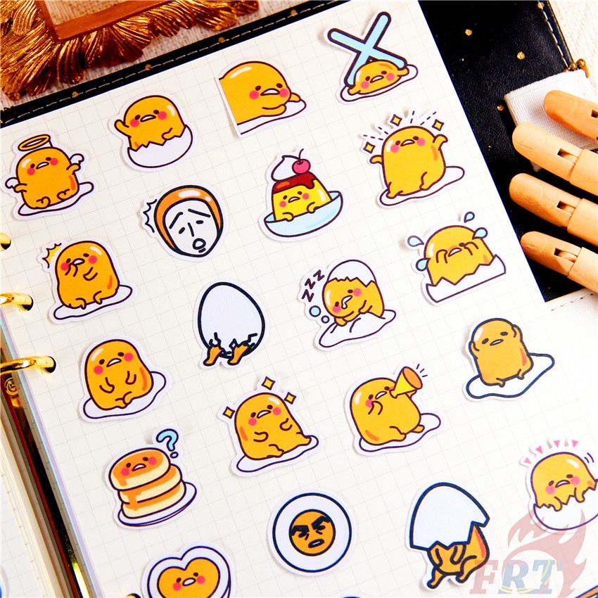 ★★★ Miếng Dán Trang Trí Nhật Ký Hình Gudetama Q-3 ★★★ Set 50 Sticker Dán Trang Trí Album Thời Trang