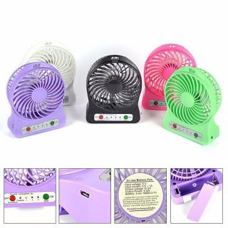 Quạt sạc 3 tốc độ (lựa màu)